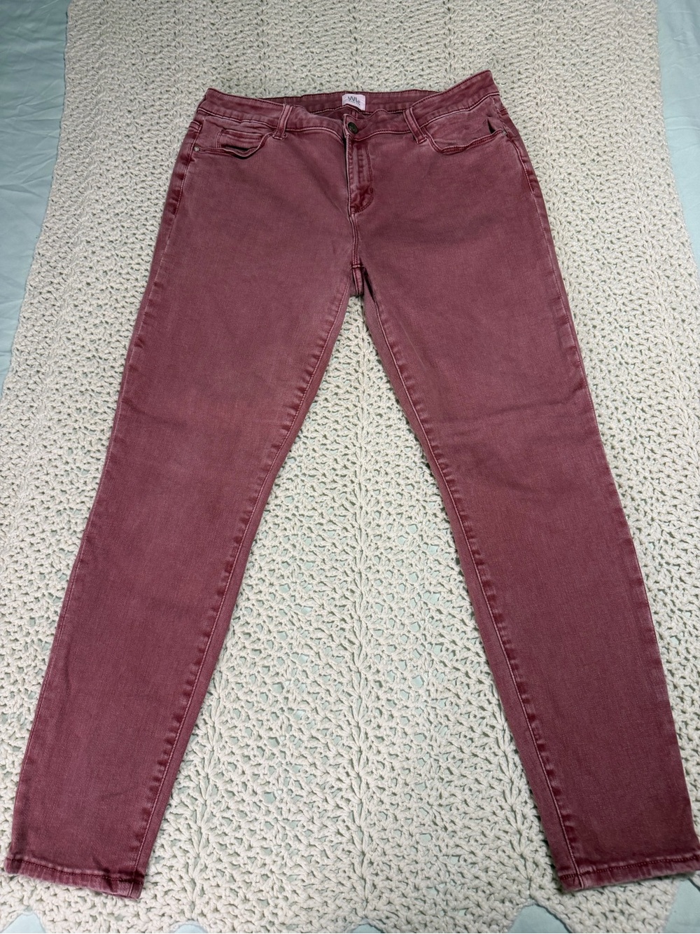 Wash Lab Skinny Jeans in Deep Burgundy for Women